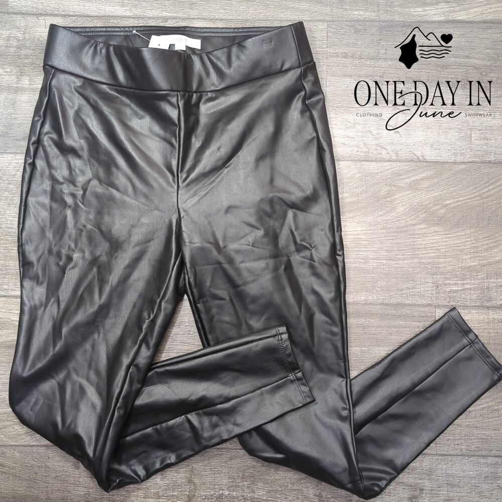 Loft Faux Leather Skinny Ankle Pants Size M